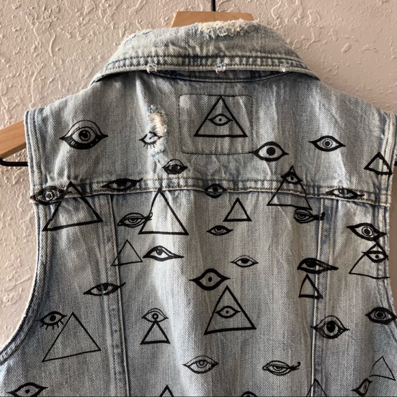 Levi’s Evil Eye Jacket Denim Vest Blue S - Picture 6 of 12